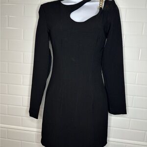 Zara Black Long Sleeve Dress with Cutout
